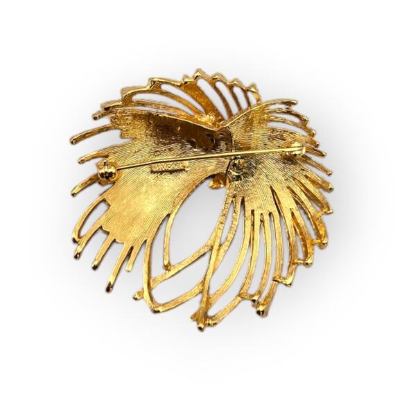 Monet Vintage 1960s Gold-Tone Wheatburst Spray Knot Brooch Pin - Picture 4 of 5